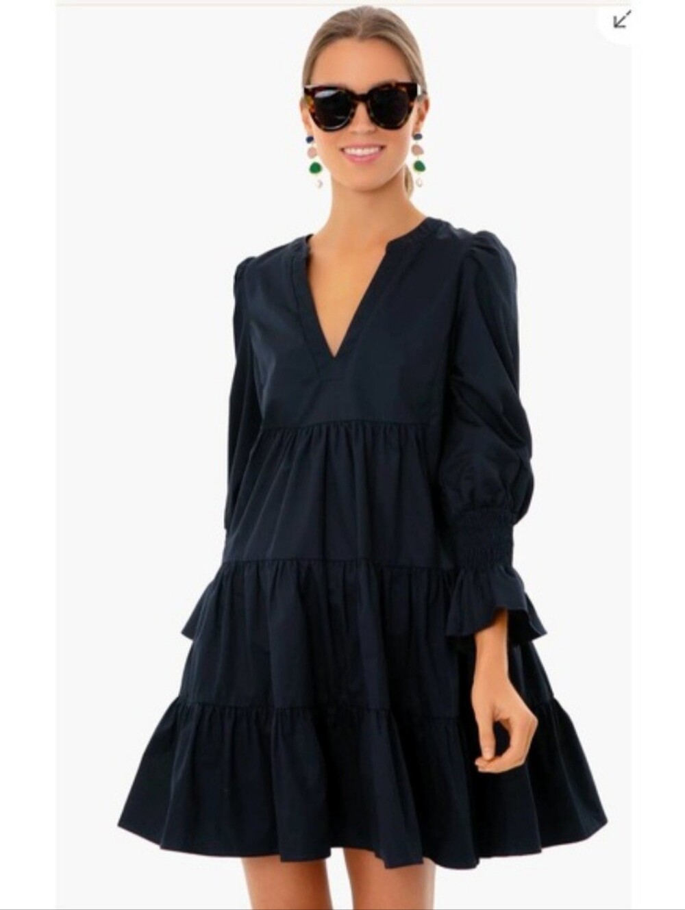 Tuckernuck Pomander Place Navy Blue Poplin Kenzo Dress Sz XS